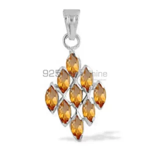 Citrine Gemstone Pendants Suppliers In 925 Fine Silver Jewelry 925SP1660
