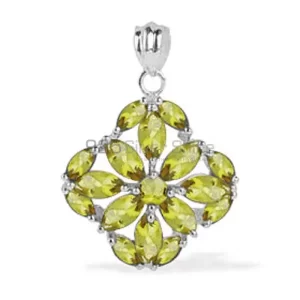 Fine Sterling Silver Pendants Wholesaler In Peridot Gemstone Jewelry 925SP1623
