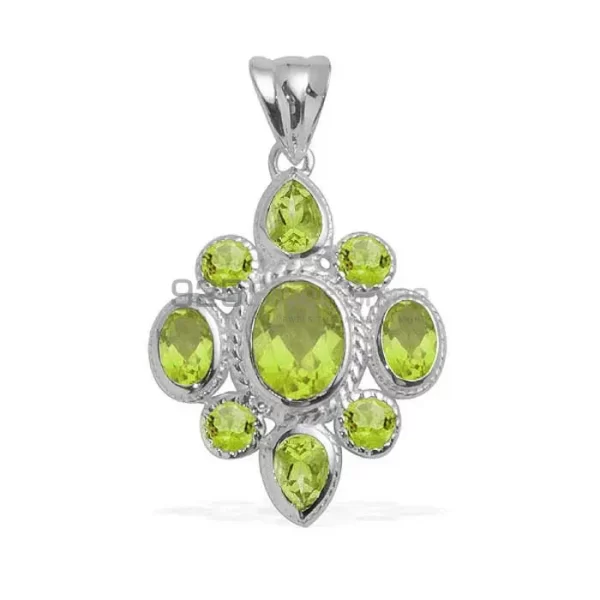 Fine Sterling Silver Pendants Wholesaler In Peridot Gemstone Jewelry 925SP1673