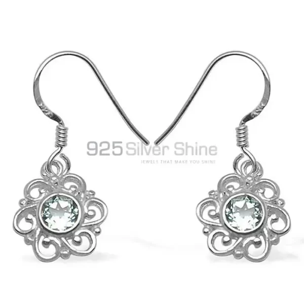 Unique 925 Sterling Silver earrings In Blue Topaz Gemstone Jewelry 925SE1065