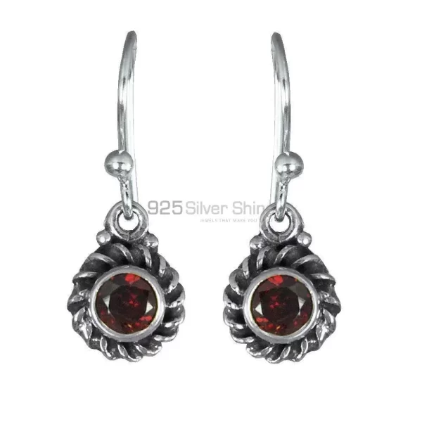 Unique 925 Sterling Silver earrings In Garnet Gemstone Jewelry 925SE1372