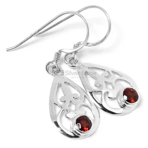 Unique 925 Sterling Silver earrings In Garnet Gemstone Jewelry 925SE512