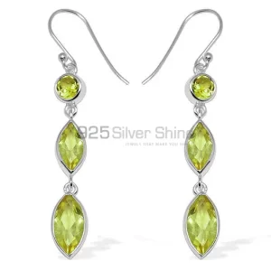 Unique 925 Sterling Silver earrings In Peridot Gemstone Jewelry 925SE1144