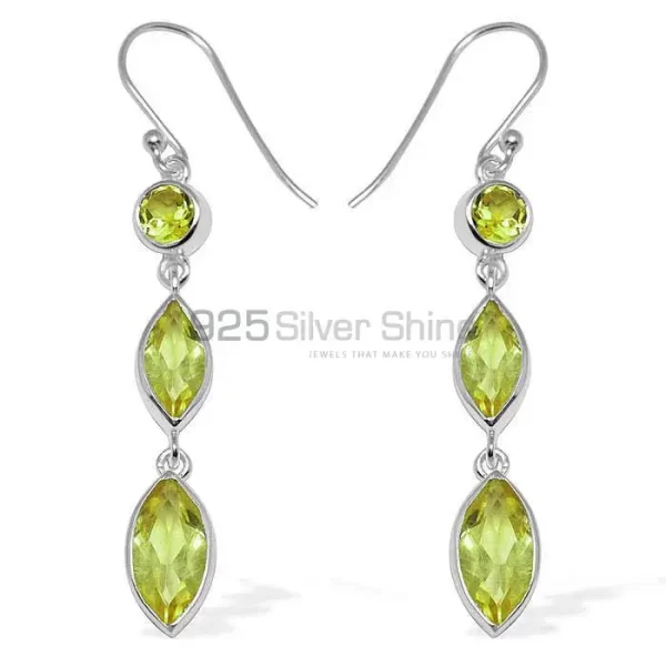 Unique 925 Sterling Silver earrings In Peridot Gemstone Jewelry 925SE1144