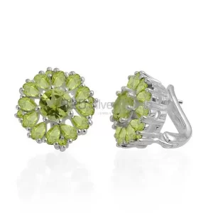 Unique 925 Sterling Silver earrings In Peridot Gemstone Jewelry 925SE986
