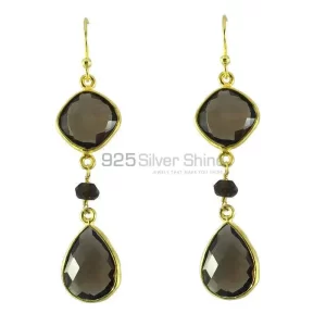 Unique 925 Sterling Silver earrings In Smoky Quartz Gemstone Jewelry 925SE1293