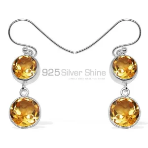 Unique 925 Sterling Silver earrings Wholesaler In Citrine Gemstone Jewelry 925SE1154