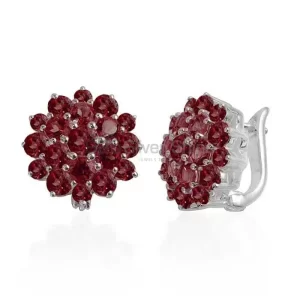 Unique 925 Sterling Silver earrings Wholesaler In Garnet Gemstone Jewelry 925SE996