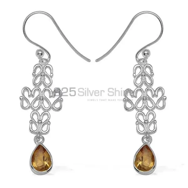 Unique 925 Sterling Silver Handmade earrings Exporters In Citrine Gemstone Jewelry 925SE769