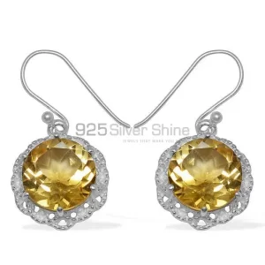 Unique 925 Sterling Silver Handmade earrings Exporters In Citrine Gemstone Jewelry 925SE848