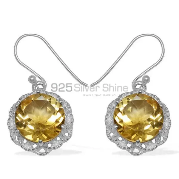 Unique 925 Sterling Silver Handmade earrings Exporters In Citrine Gemstone Jewelry 925SE848