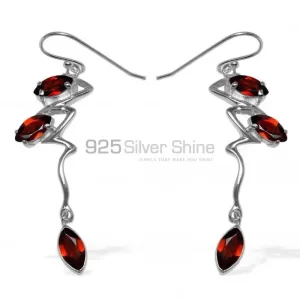 Unique 925 Sterling Silver Handmade earrings Exporters In Garnet Gemstone Jewelry 925SE927