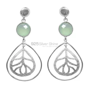 Unique 925 Sterling Silver Handmade earrings Manufacturer In Chalcedony Gemstone Jewelry 925SE1377