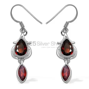 Unique 925 Sterling Silver Handmade earrings Manufacturer In Garnet Gemstone Jewelry 925SE1070