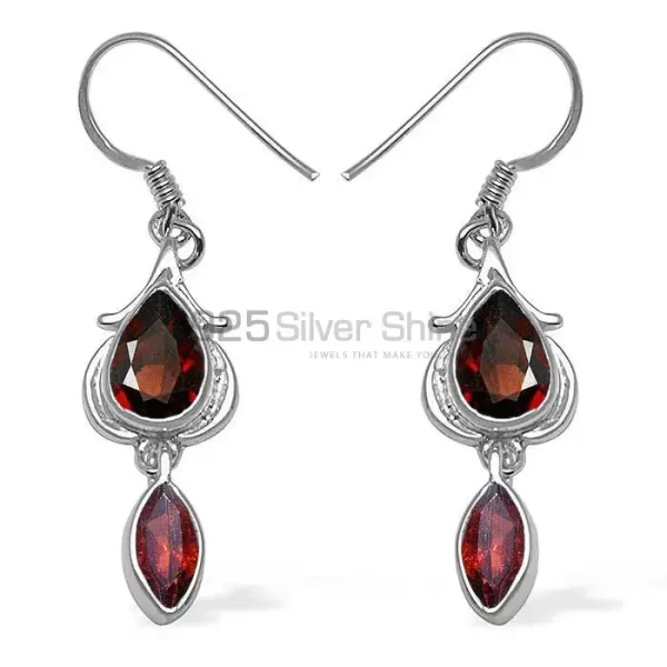 Unique 925 Sterling Silver Handmade earrings Manufacturer In Garnet Gemstone Jewelry 925SE1070
