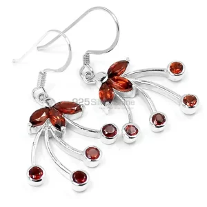 Unique 925 Sterling Silver Handmade earrings Manufacturer In Garnet Gemstone Jewelry 925SE517