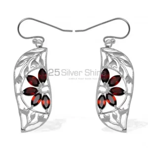 Unique 925 Sterling Silver Handmade earrings Manufacturer In Garnet Gemstone Jewelry 925SE912