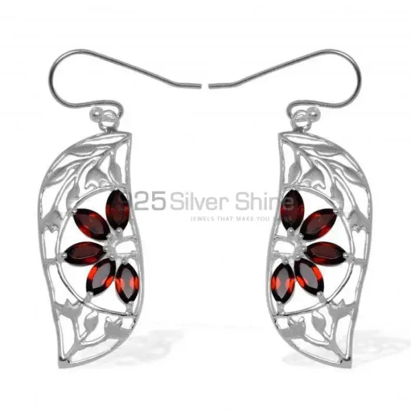 Unique 925 Sterling Silver Handmade earrings Manufacturer In Garnet Gemstone Jewelry 925SE912