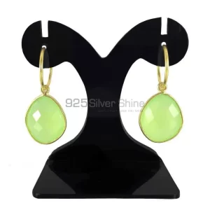 Unique 925 Sterling Silver Handmade earrings Manufacturer In Prehnite Gemstone Jewelry 925SE1298