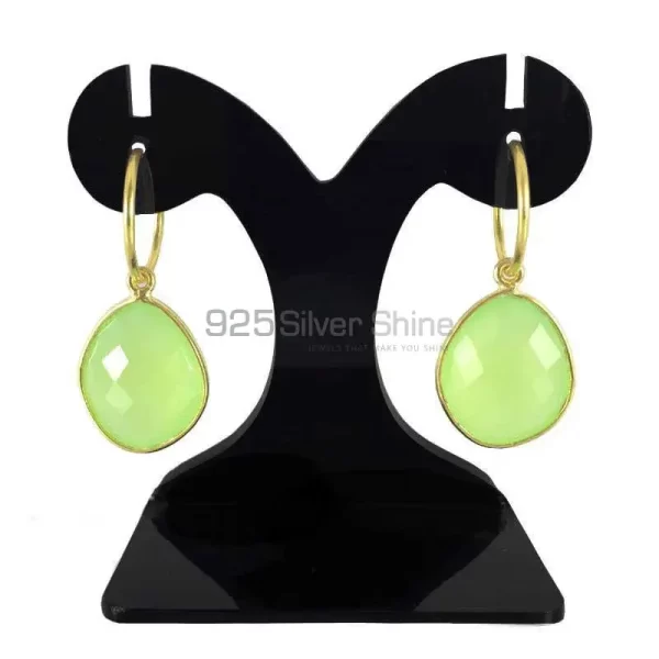 Unique 925 Sterling Silver Handmade earrings Manufacturer In Prehnite Gemstone Jewelry 925SE1298