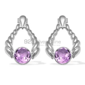 Unique 925 Sterling Silver Handmade earrings Suppliers In Amethyst Gemstone Jewelry 925SE1080