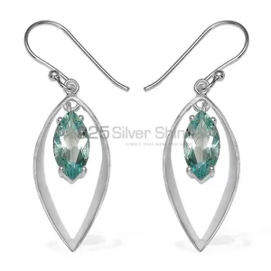 Unique 925 Sterling Silver Handmade earrings Suppliers In Blue Topaz Gemstone Jewelry 925SE764