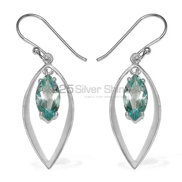 Unique 925 Sterling Silver Handmade earrings Suppliers In Blue Topaz Gemstone Jewelry 925SE764