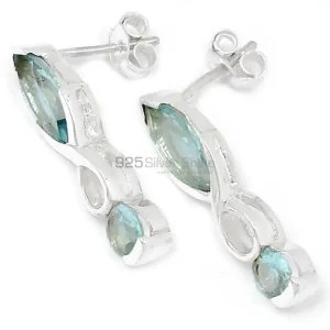 Unique 925 Sterling Silver Handmade earrings Suppliers In Blue Topaz Gemstone Jewelry 925SE448