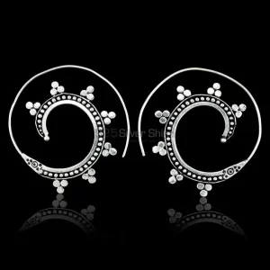 Wholesale 925 Silver earrings In Spiral Silver earrings 925ME118