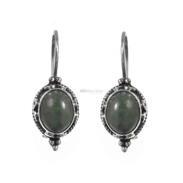 Wholesale 925 Sterling Silver earrings In Genuine Aventurine Gemstone 925SE240