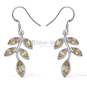 Wholesale 925 Sterling Silver earrings In Genuine Citrine Gemstone 925SE714