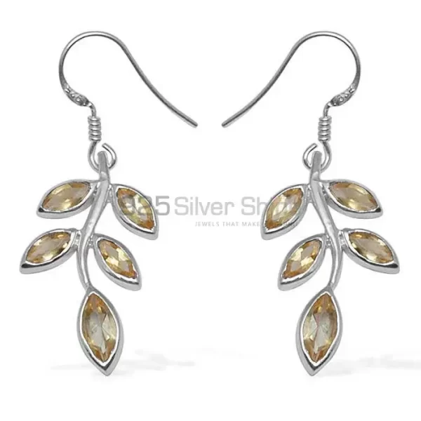 Wholesale 925 Sterling Silver earrings In Genuine Citrine Gemstone 925SE714