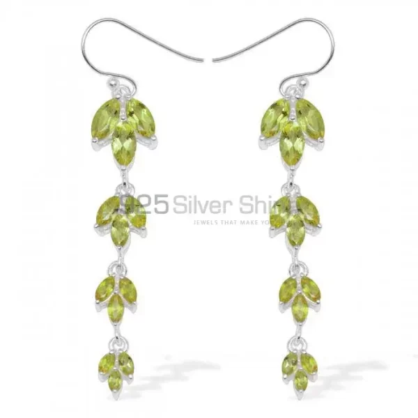 Wholesale 925 Sterling Silver earrings In Genuine Peridot Gemstone 925SE951