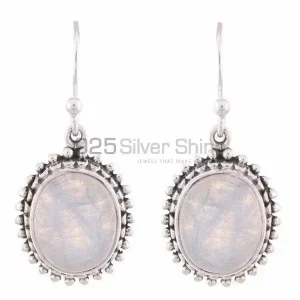 Wholesale 925 Sterling Silver earrings In Genuine Rainbow Moonstone 925SE1179