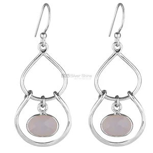 Wholesale 925 Sterling Silver earrings In Genuine Rose Quartz Gemstone 925SE1854
