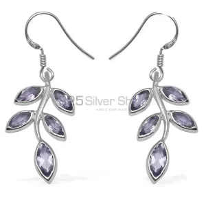 Wholesale 925 Sterling Silver earrings In Natural Amethyst Gemstone 925SE712