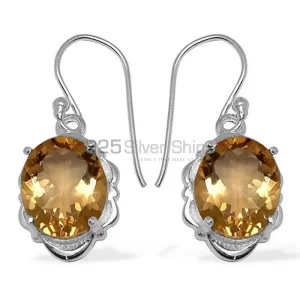 Wholesale 925 Sterling Silver earrings In Natural Citrine Gemstone 925SE791