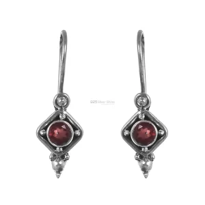 Wholesale 925 Sterling Silver earrings In Natural Garnet Gemstone 925SE238