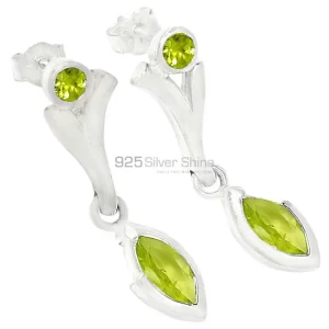 Wholesale 925 Sterling Silver earrings In Natural Peridot Gemstone 925SE633
