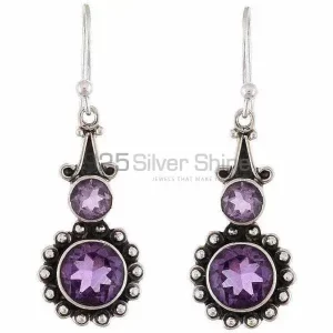 Wholesale 925 Sterling Silver earrings In Semi Precious Amethyst Gemstone 925SE1178