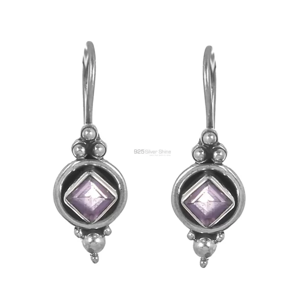Wholesale 925 Sterling Silver earrings In Semi Precious Amethyst Gemstone 925SE239