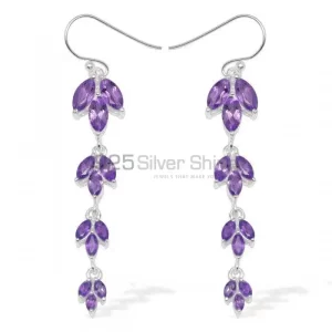 Wholesale 925 Sterling Silver earrings In Semi Precious Amethyst Gemstone 925SE950