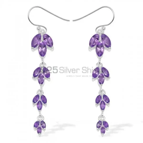 Wholesale 925 Sterling Silver earrings In Semi Precious Amethyst Gemstone 925SE950