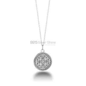 Wholesale Chakra Symbol Mandala Pendant In Sterling Silver 925MN139