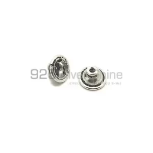 Wholesale Handmade 925 Sterling silver 4.4x8mm Round Cap Beads .Sold Per Package of 10-925SBC105
