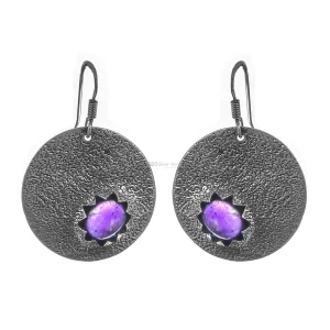 Wholesale Hemmer Silver earring In Amethyst Gemstone Jewelry 925SE166