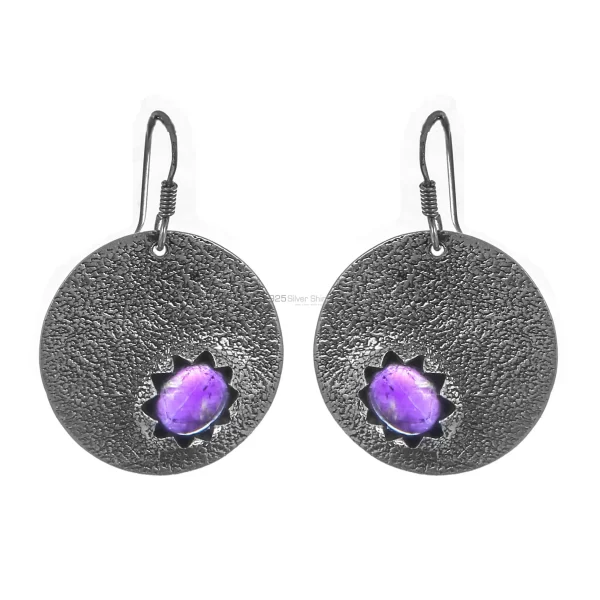 Wholesale Hemmer Silver earring In Amethyst Gemstone Jewelry 925SE166