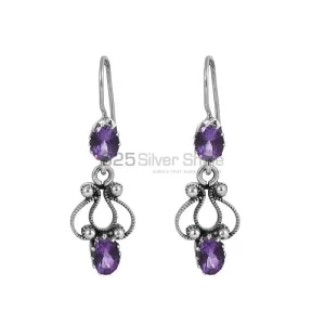 Wholesale Natural Amethyst Gemstone earring In Sterling Silver Jewelry 925SE03