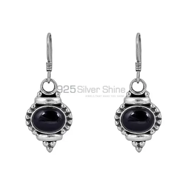 Wholesale Natural Black Onyx Gemstone earring In 925 Solid Silver earring 925SE82
