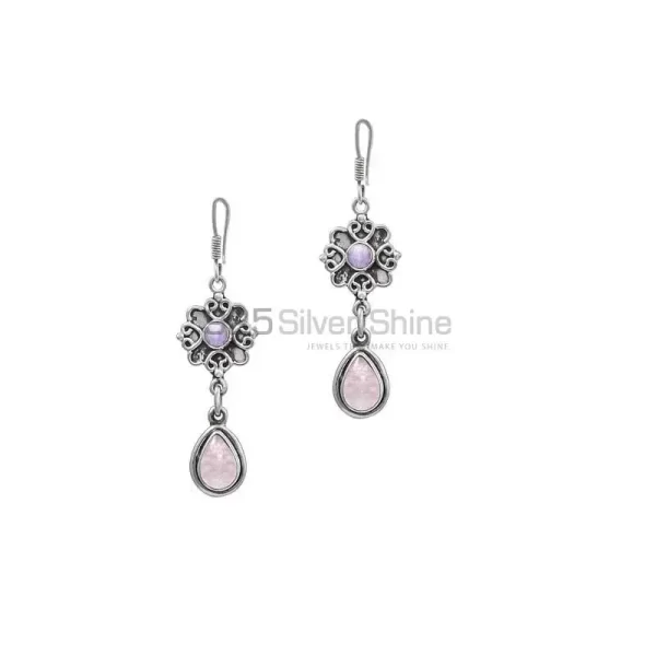 Wholesale Natural Rainbow Moonstone Handmade earring In 925 Sterling Silver 925SE24
